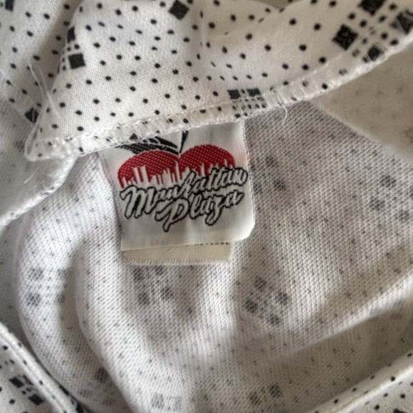 Vintage Manhattan Plaza Dress Black White Contrasting Women's 12 Modest 80s USA - Picture 7 of 8